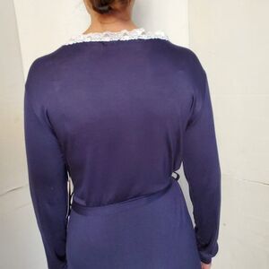 Joan Vass Wraped Nightgown Navy Blue